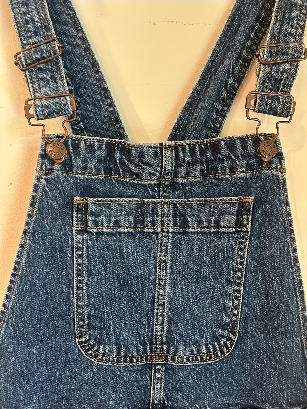 J. Crew Blue Denim Overalls with Gold Stitching - Medium - Picture 3 of 6